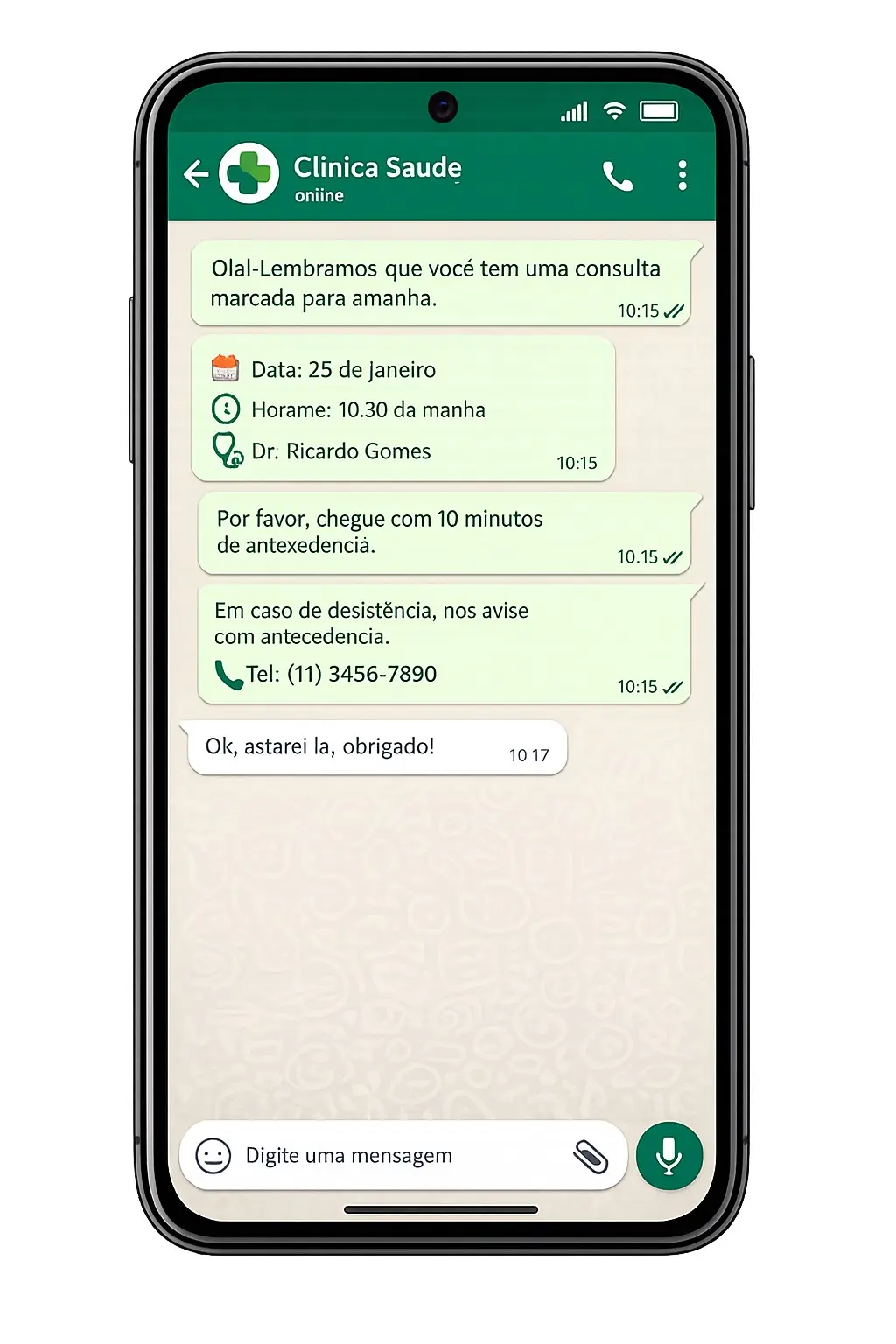 WhatsApp com lembretes automáticos